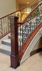 Las Vegas Iron Bannister Wood Handrails and Newels Staircase Railing Traditional Stair style
