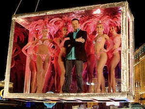 In 2005, Nathan was sealed in a box with 7 showgirls for 7 days