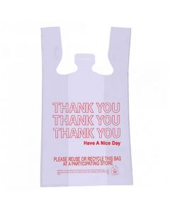 THANK YOU T-SAK Bag 12-MIC PLAS 11.5X6.5X21 WHITE (1000/cs)